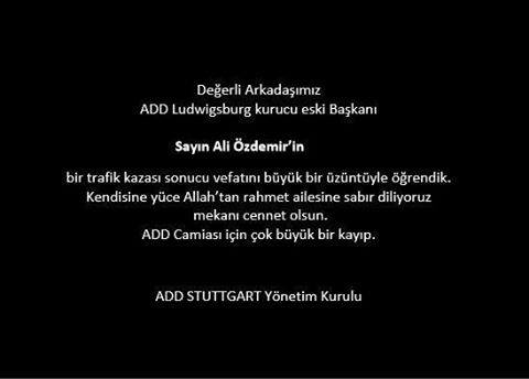 Başsağlığı Ali Özdemir