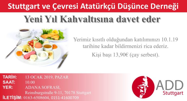 ADD Stuttgart Yeni Yıl Kahvaltısına davet eder