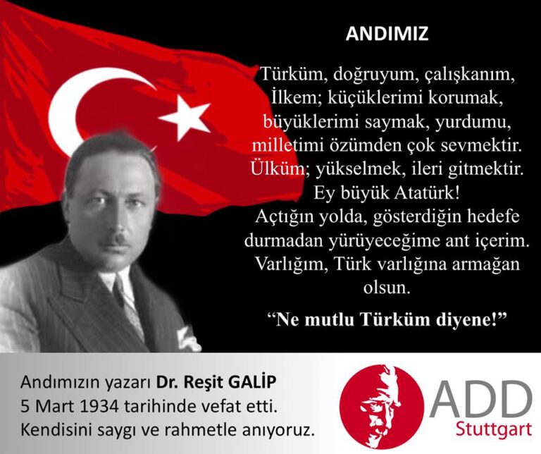 Andımızın yazarı Dr. Reşit Galip`i anıyoruz